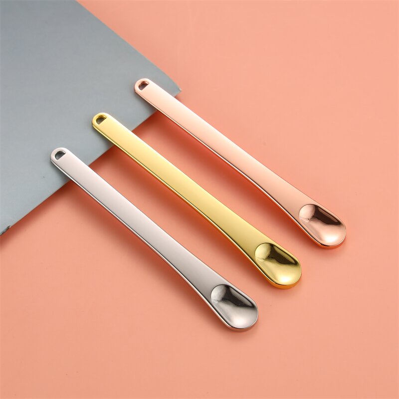 Metal Cosmetic Spatula - Custom Logo 9cm Eye Serum Applicator Mini Makeup Spoon Skincare Tool