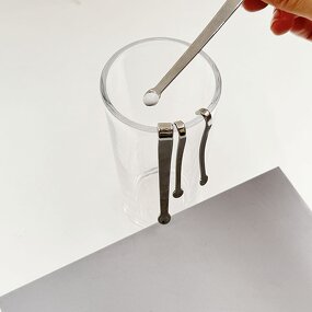 Shilajit Metal Spatula - Custom Curved Stainless Steel Hooked Hanging Spoon for Shilajit