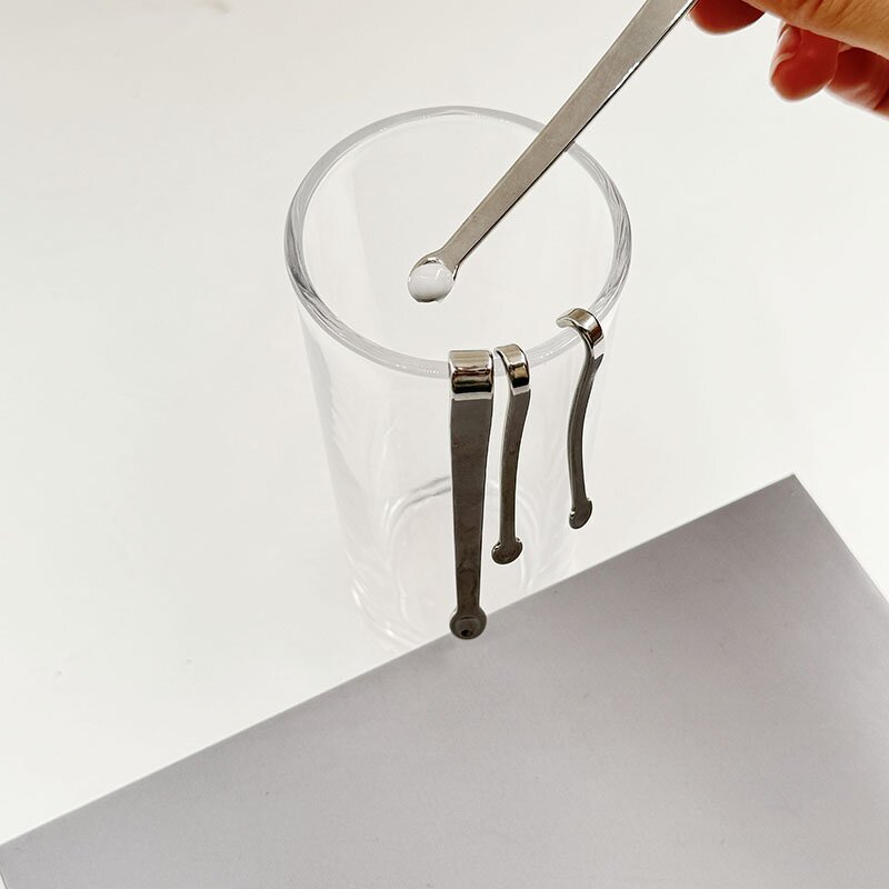 Shilajit Metal Spatula - Custom Curved Stainless Steel Hooked Hanging Spoon for Shilajit