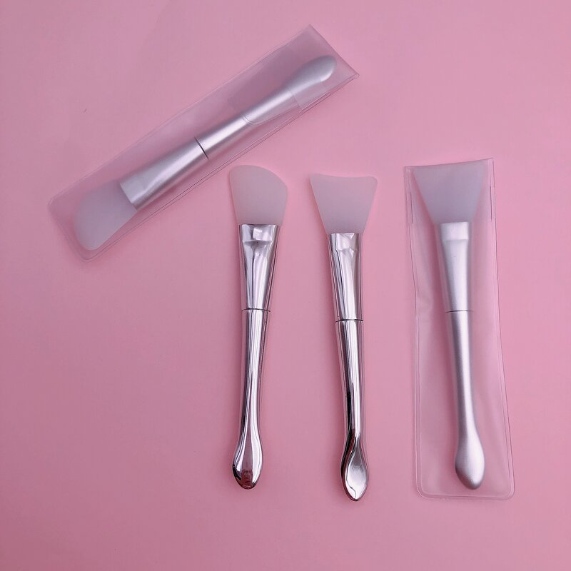Silicone Mask Brush - Wholesale 2-in-1 Double Head Long Handle with Scoop Beauty Care Tool
