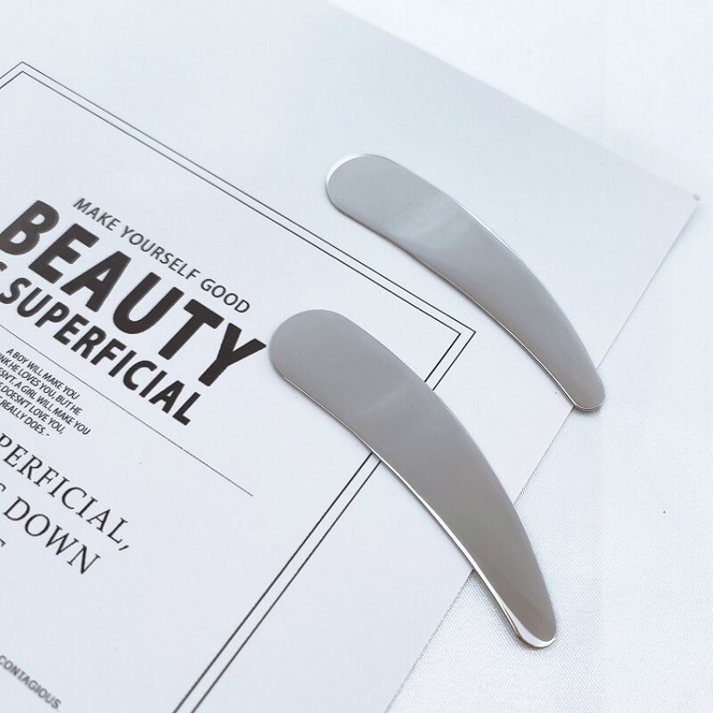 Stainless Steel Spatula - 6.6cm Laser Printed Personal Label 304 Cream Applicator Skin Care