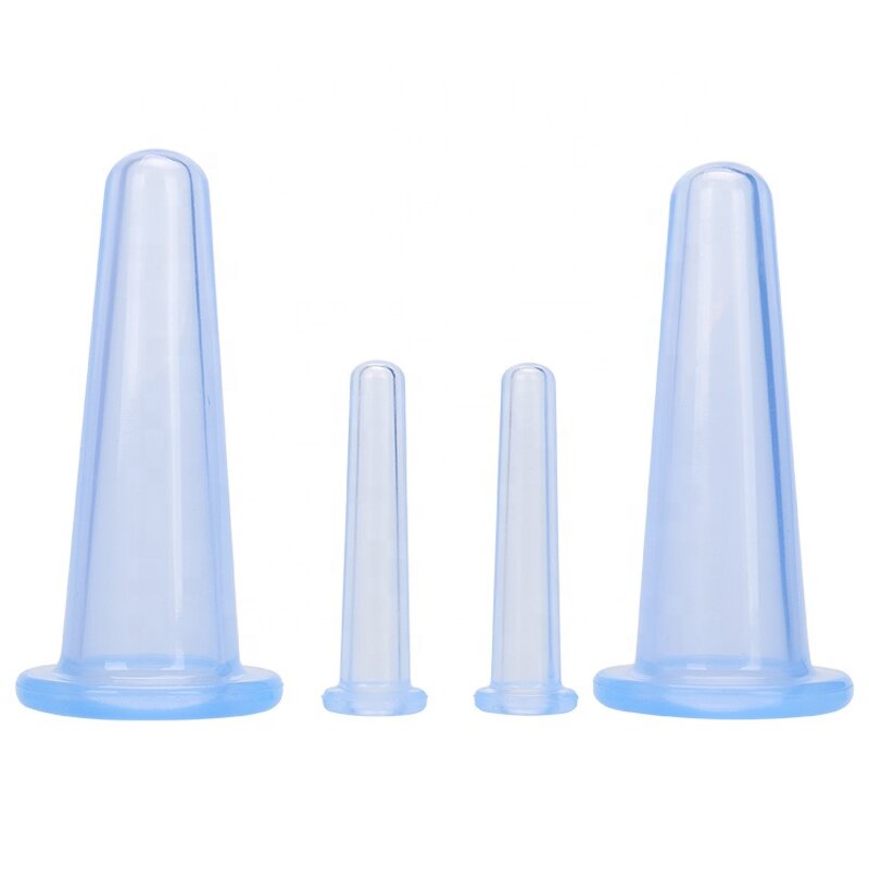 XM Facial Cupping Set - Hot Sale 4 in 1 Eye Face Vacuum Massage Pink White Silicone Kit