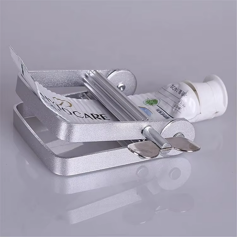 Automatic Toothpaste Dispenser - Customized 8.5 cm Silver Metal Lotion Storage Bathroom Set