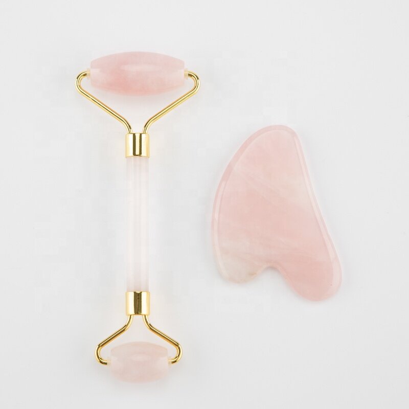 Natural Jade Roller Set - 2024 Hot Selling Xiuyan Gua Sha Rose Quartz Noise Free Roller