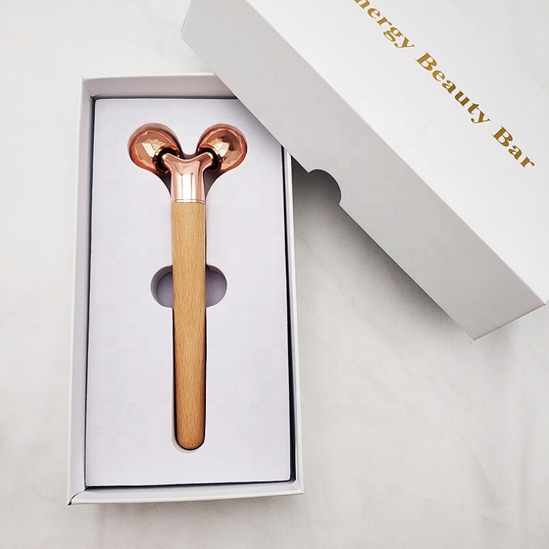 3D T-Shape Wooden Roller - Hot New Handheld Manual Facial Massage Anti-Aging Face Lift