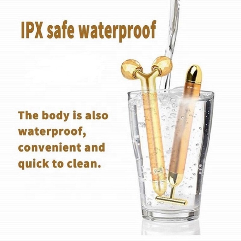 2-in-1 Beauty Bar - Hot Selling 3D Rose Gold T Shape Handheld Vibrating Skin Care Tool