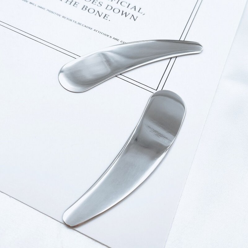 Stainless Steel Spatula - 6.6cm Laser Printed Personal Label 304 Cream Applicator Skin Care