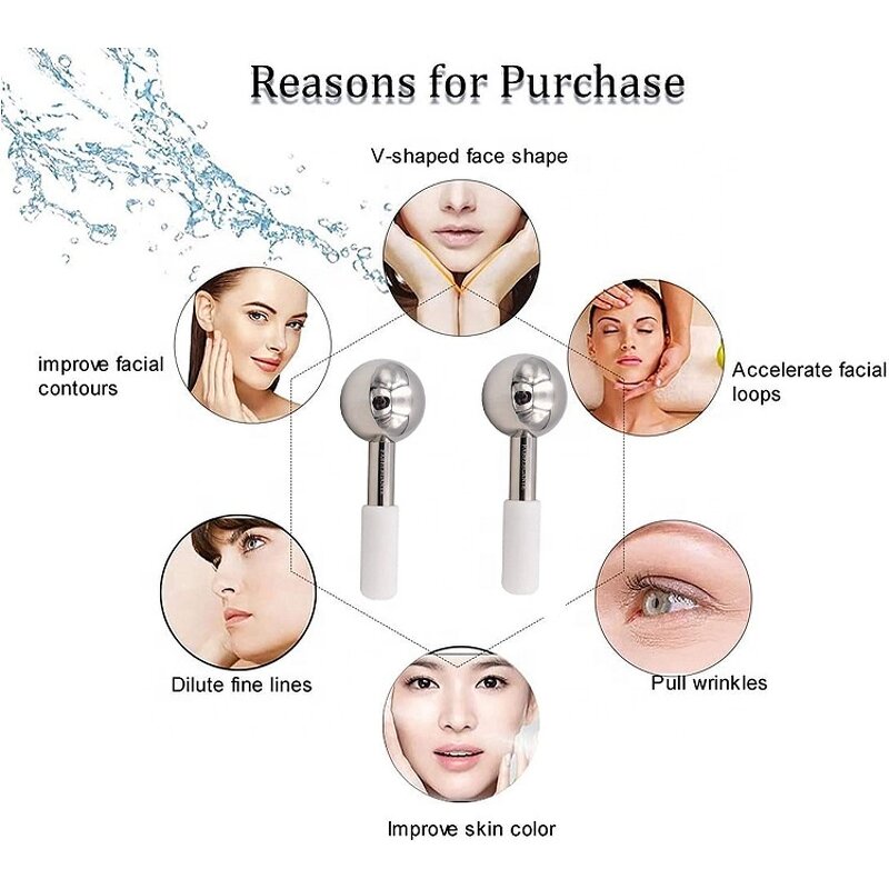 Stainless Steel Ice Globe - 2024 Hot Selling Firming Eye Body Cooling Facial Massage Roller