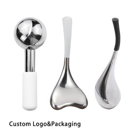 Stainless Steel Cryo Spoon - Massage Facial Lifting Sticks Metal Ice Globes Face Tool