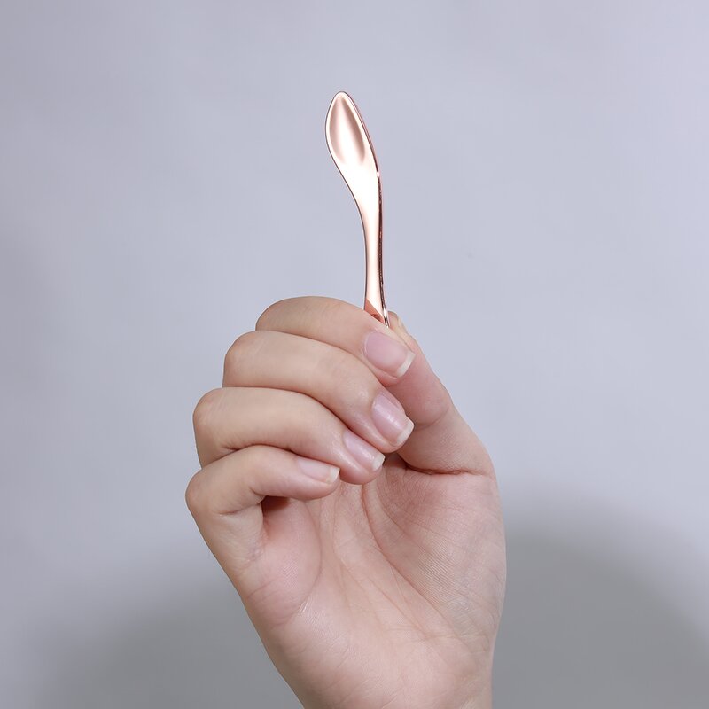 Mini Gold Spatula - Personal Label 6.4cm Zinc Alloy Face Cream Applicator Small Metal Scoop