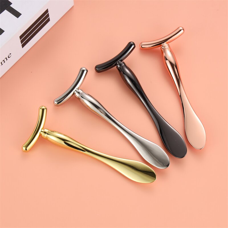 2 in 1 Metal Spatula - OEM Factory T-shape Double-end Facial Massage Cosmetic Tool