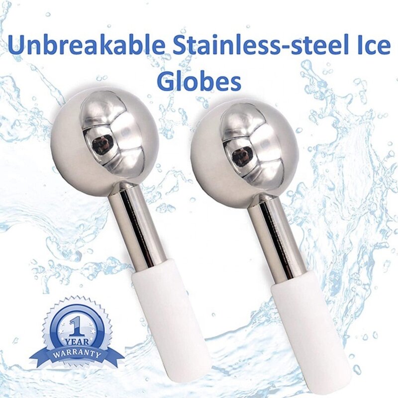 Stainless Steel Ice Globes - DIY Custom Logo Body Eye Facial Massage Beauty Skincare Tool