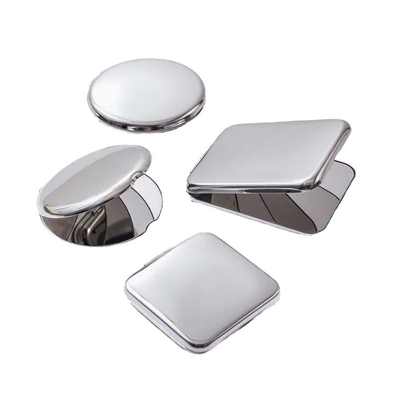 Foldable Makeup Mirror - Dual Side Stainless Steel Small Travel Magnifying Personalized Mirror