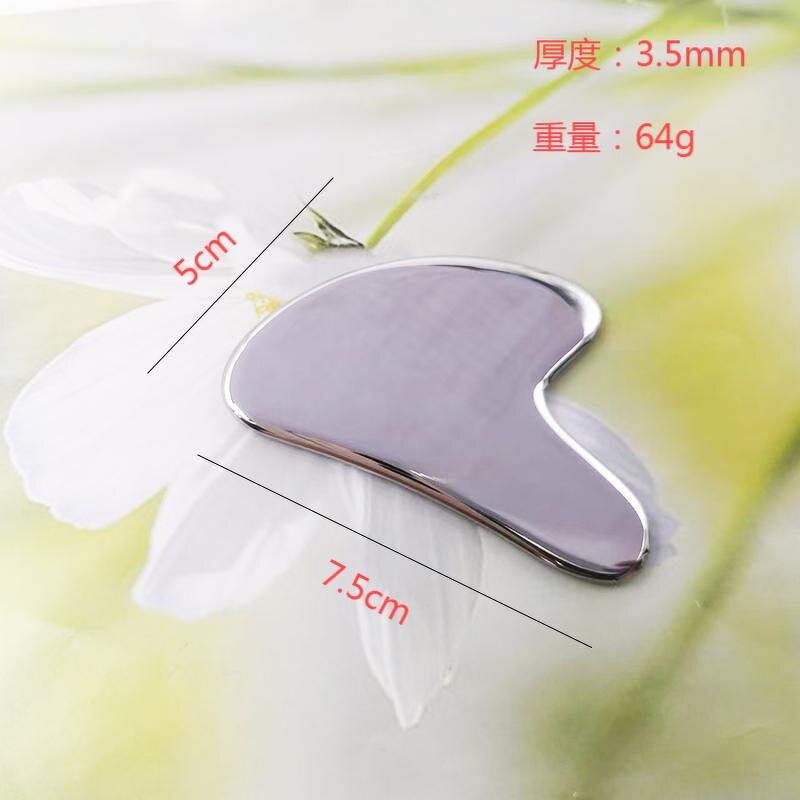 Heart Shape Gua Sha - Custom Logo Stainless Steel Skincare Makeup Foundation Scraping Board