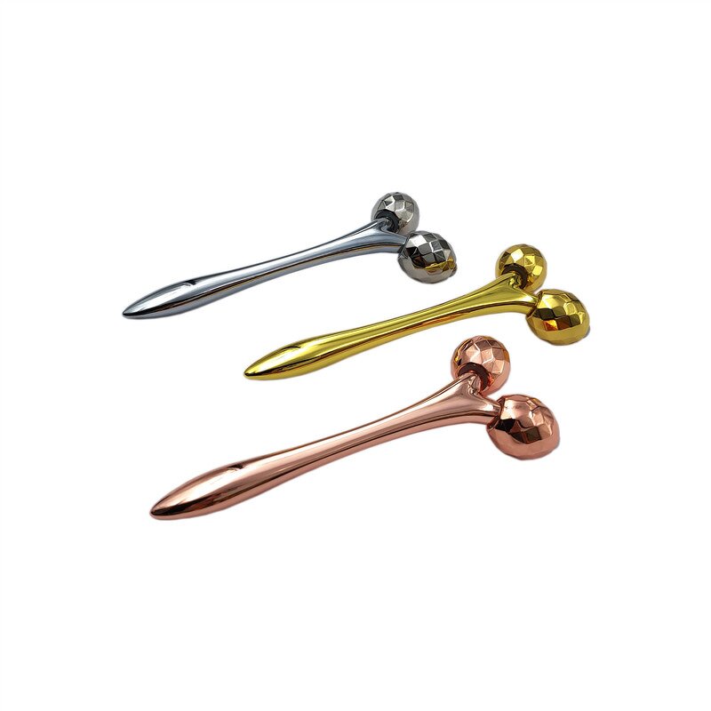 9.6CM Y-shaped Roller - OEM Hand Held Metal 3D Facial Massager Mini Beauty Tool