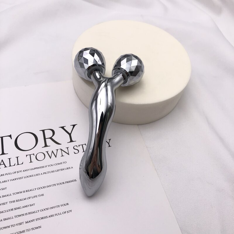 3D Facial Roller - Custom Laser Logo Metal Manual Face Slimming Beauty Skincare Tool