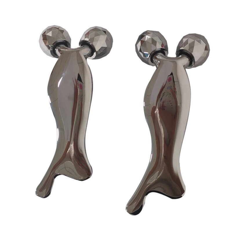 V-Shape Gua Sha Roller - Custom Laser Carving 2 in 1 Metal Face Lifting Massage Tool