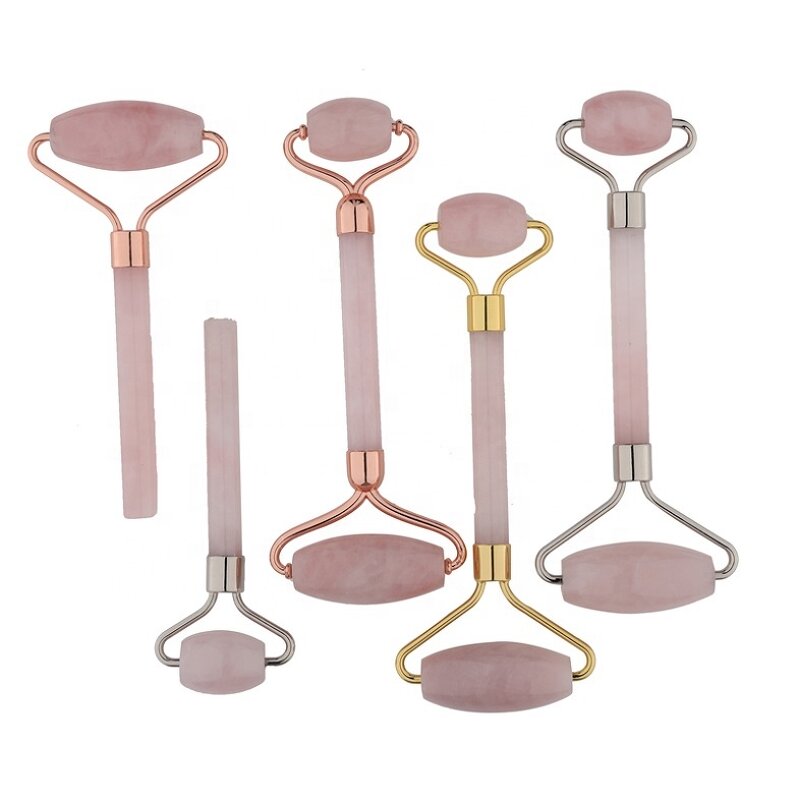 Rose Pink Jade Roller - 2024 Hot Selling Anti-Aging Detachable Natural Gemstone Noise-Free