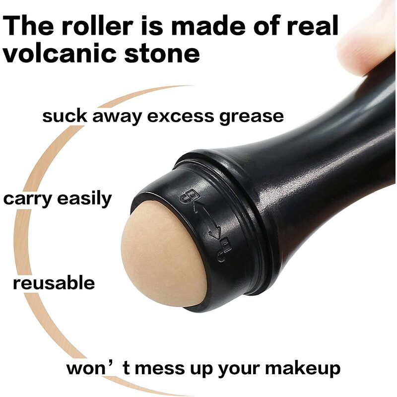 Volcano Stone Oil Absorber - Skincare Tool ABS Handheld Washable Nose Facial Roller