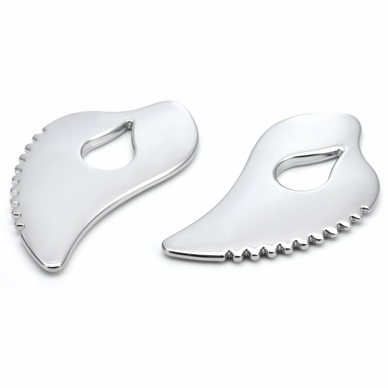 Heart Shaped Gua Sha - 304 Stainless Steel Factory Price Teeth Lymphatic Drainage Massage Tool