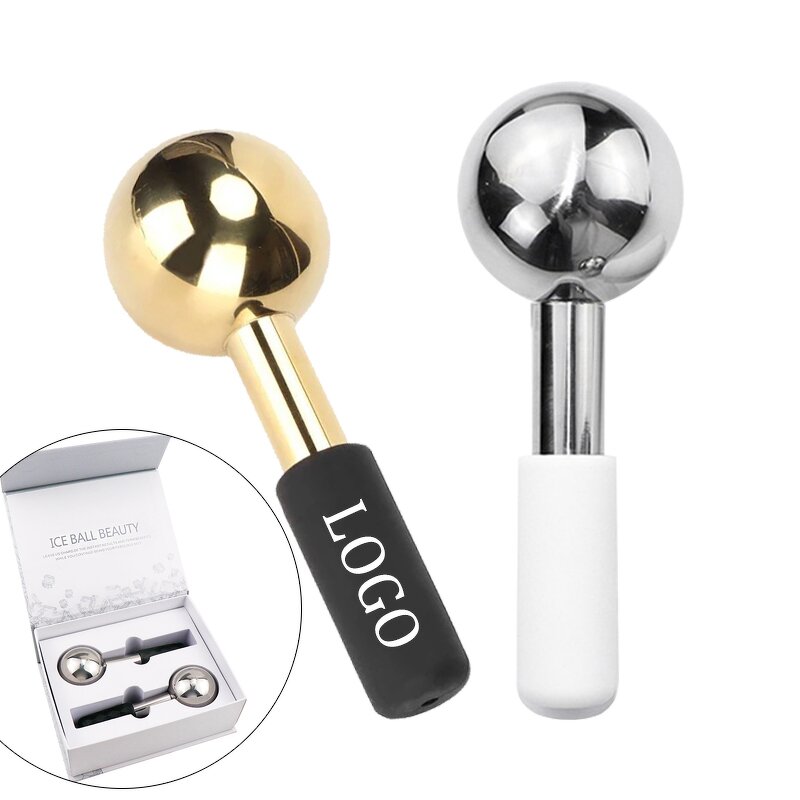 Stainless Steel Cryo Sticks - Personal Label Two-pack 13.5cm Gold Silver Ice Globes Facial