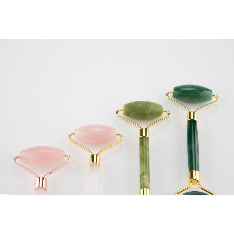 Pink Jade Roller Set - 2024 Hot Selling Natural Stone Facial Guasha Skincare Premium Tool