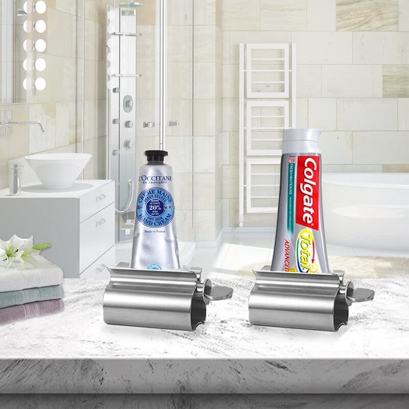 Cosmetics Tube Squeezer - New Design Stainless Steel Cleanser Extruder Toothpaste Dispenser