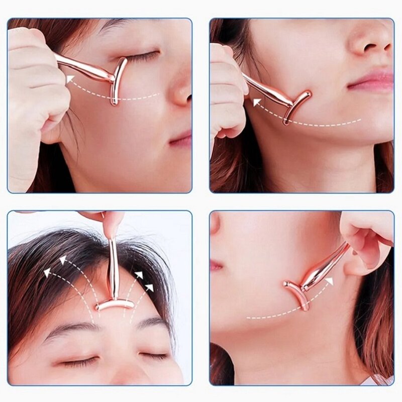 T-Shape Eye Applicator - Personalized 9.6cm Double Head Metal Cosmetic Spoon Massage Stick