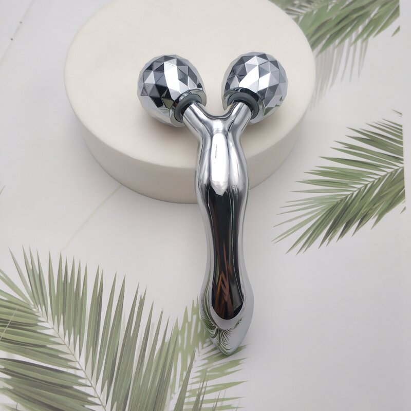 3D Facial Roller - Custom Laser Logo Metal Manual Face Slimming Beauty Skincare Tool