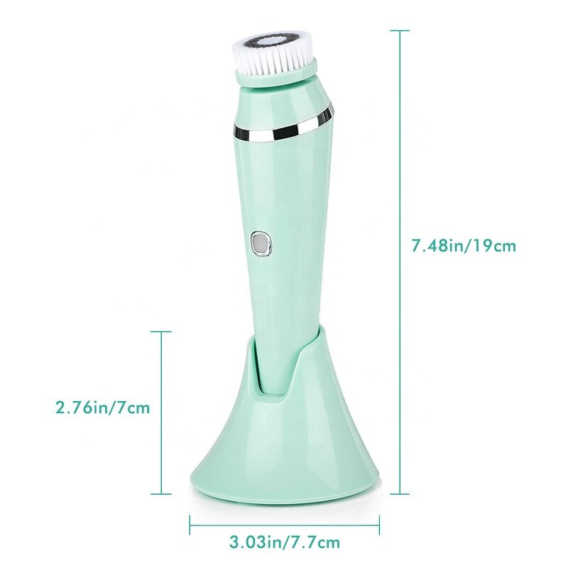 4-in-1 Facial Massager - Rechargeable Silicone Sonic Waterproof Pore Cleaner Face Brush