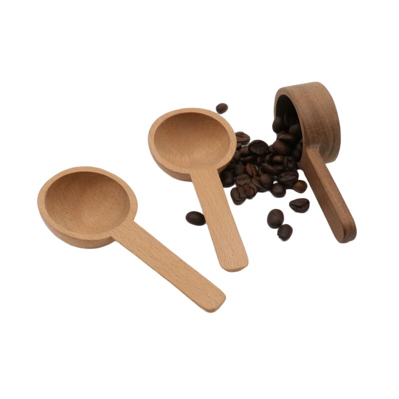 Vintage Coffee Scoop - 15ml/20ml Solid Beech Black Walnut Short Handle Business Gift