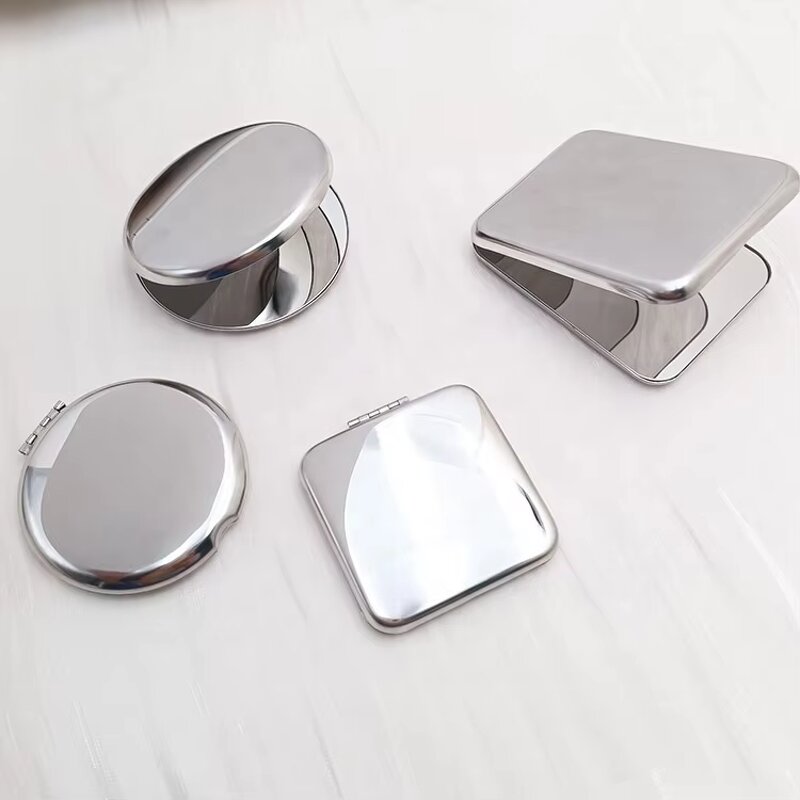 Foldable Makeup Mirror - Dual Side Stainless Steel Small Travel Magnifying Personalized Mirror