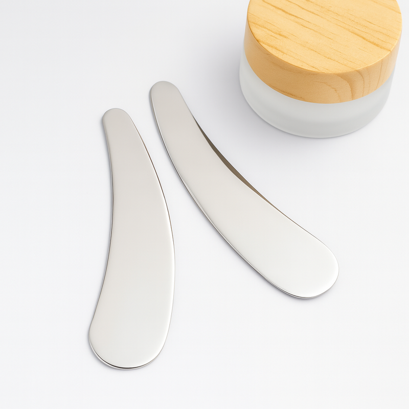 304 Cosmetic Spatula - Logo Engraved 6.5cm Makeup Eye Cream Facial Scoop Skincare Spoon