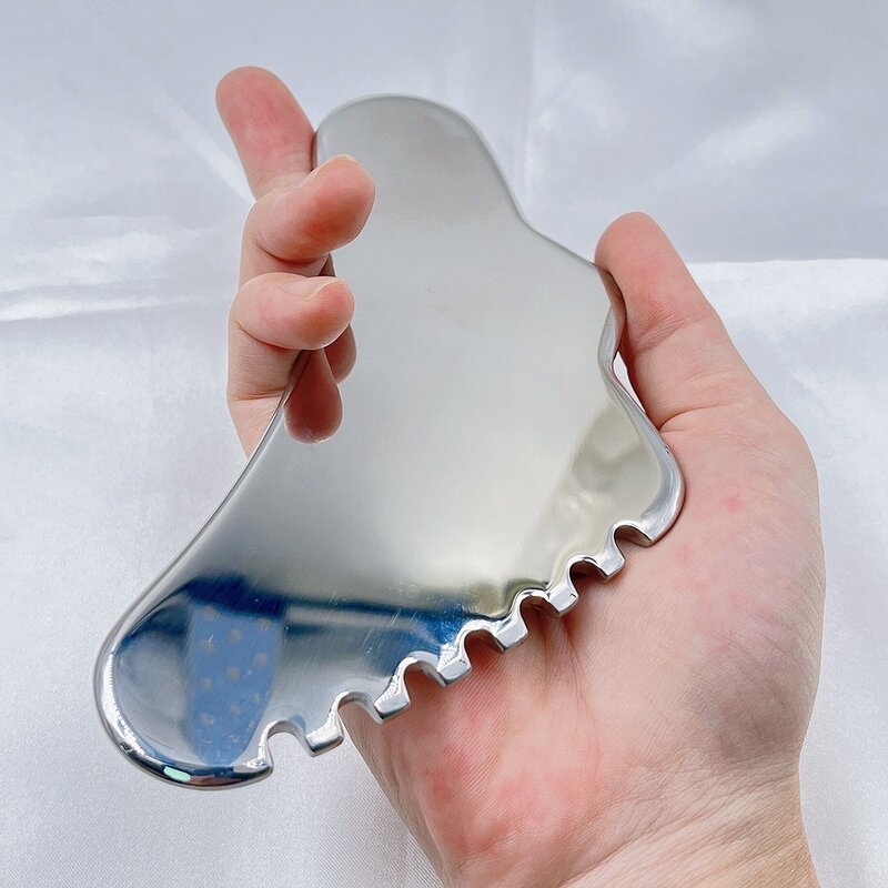 Stainless Steel Gua Sha - 2025 Custom Beauty Massage Toothed Scraping Board Face Bodycare