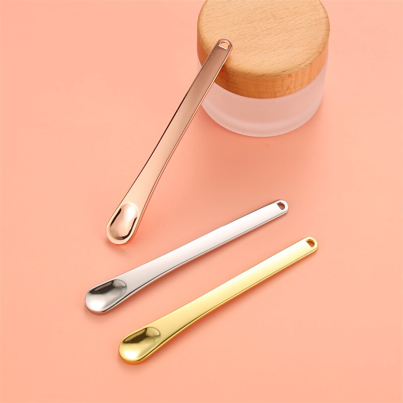Metal Cosmetic Spatula - Custom Logo 9cm Eye Serum Applicator Mini Makeup Spoon Skincare Tool