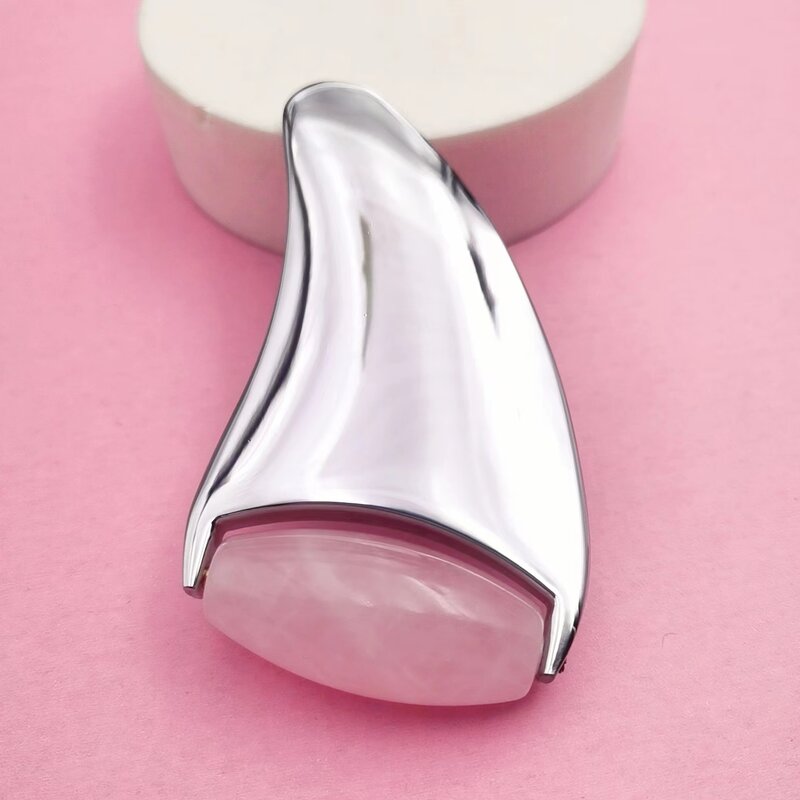 Jade Roller Gua Sha Set - Custom Logo 2-in-1 Natural Jade and Metal Facial Skin Care Tool