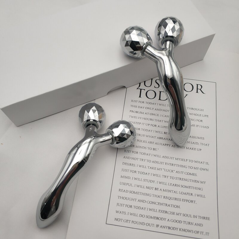 3D Facial Roller - Custom Laser Logo Metal Manual Face Slimming Beauty Skincare Tool