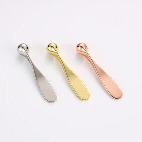 Mini Gold Spatula - Personal Label 5.8cm Zinc Alloy Face Cream Applicator Metal Cosmetic Spoon