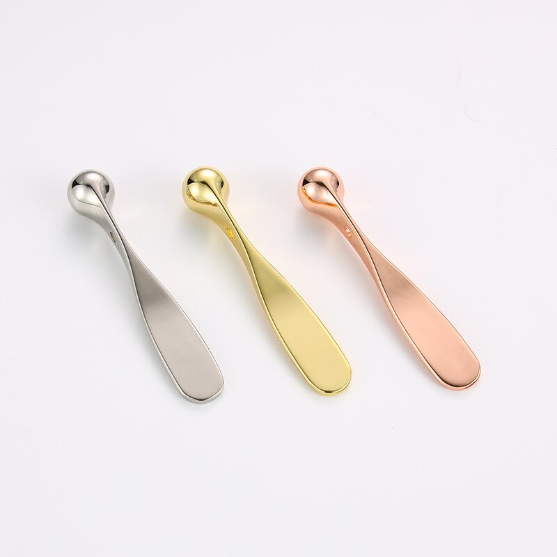 Mini Gold Spatula - Personal Label 5.8cm Zinc Alloy Face Cream Applicator Metal Cosmetic Spoon