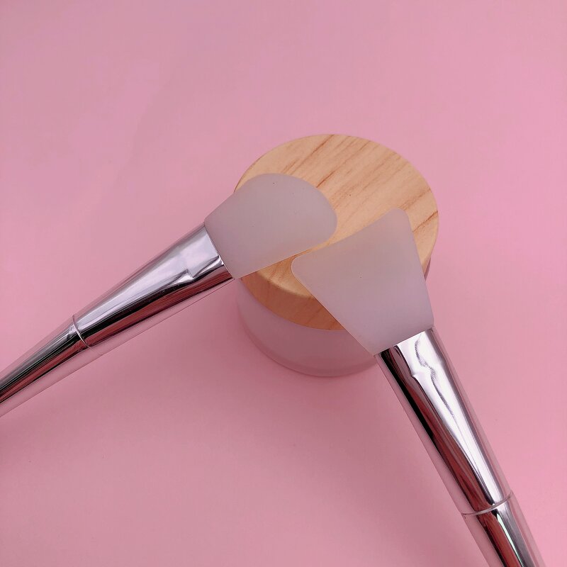 Silicone Mask Brush - Wholesale 2-in-1 Double Head Long Handle with Scoop Beauty Care Tool
