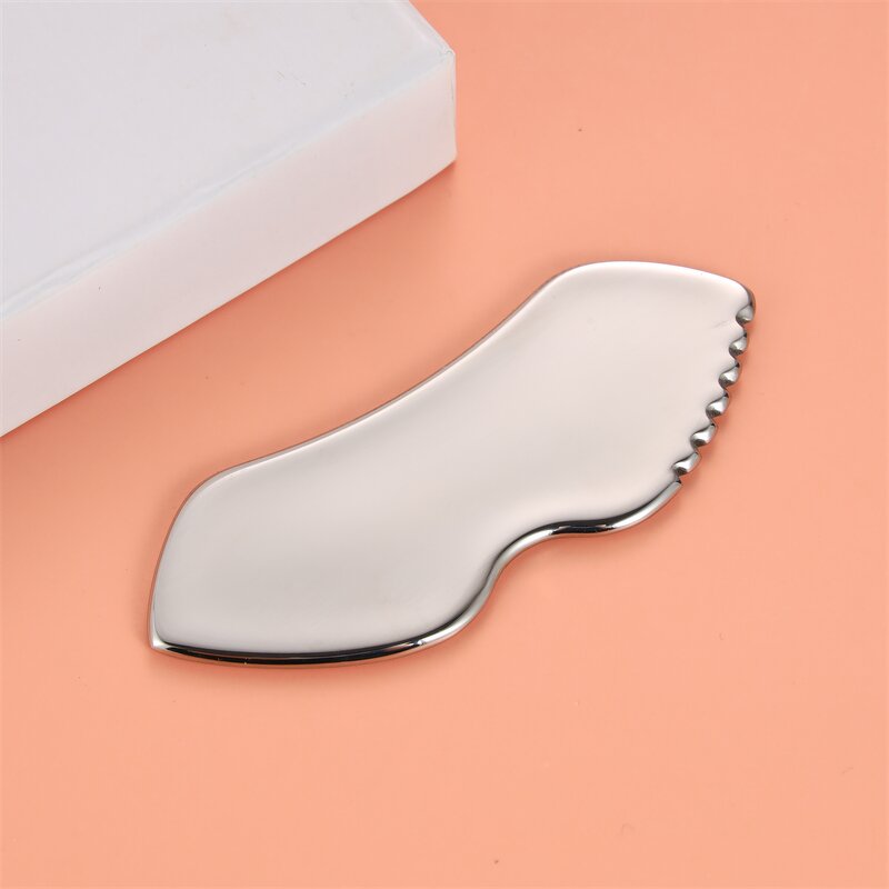 Lip-shape Gua Sha Board - Custom Logo 304 Stainless Steel Facial Body Massage Scraping Tool