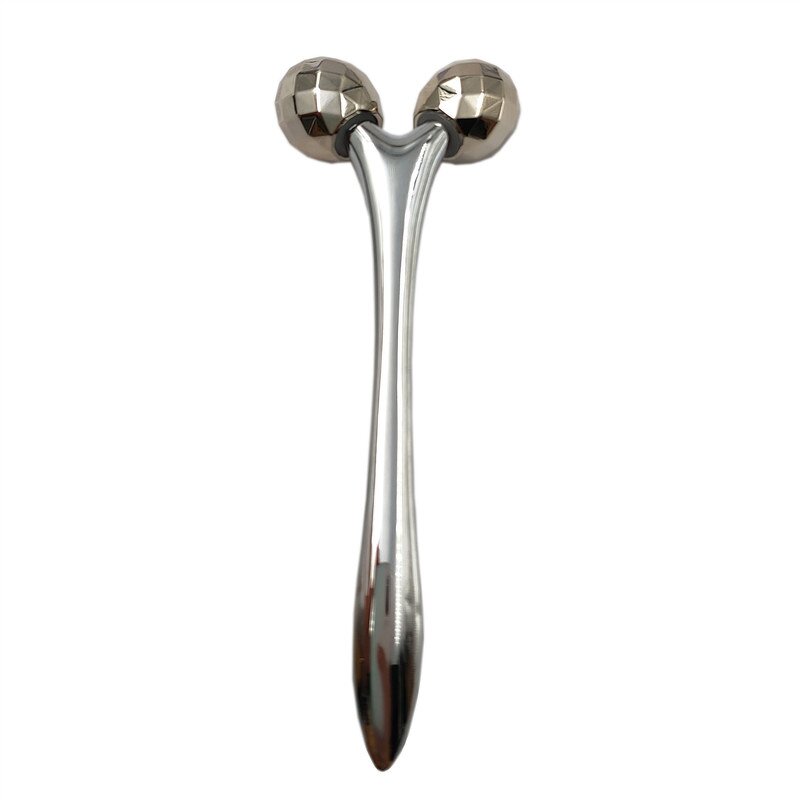 9.6CM Y-shaped Roller - OEM Hand Held Metal 3D Facial Massager Mini Beauty Tool