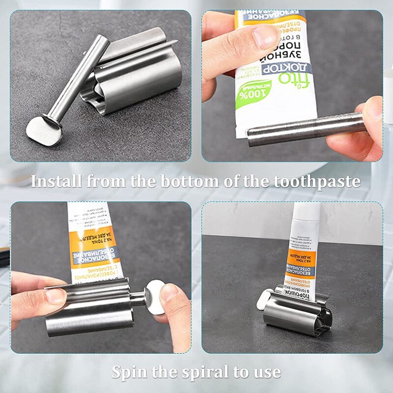 Metal Toothpaste Dispenser - Custom Logo 304 Stainless Steel Key Rolling Tube Squeezers
