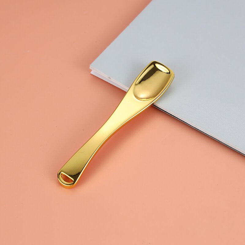 Gold Cream Scoop - Personalized Label 7.2cm Metal Cosmetic Spatula Facial Skincare Spoon