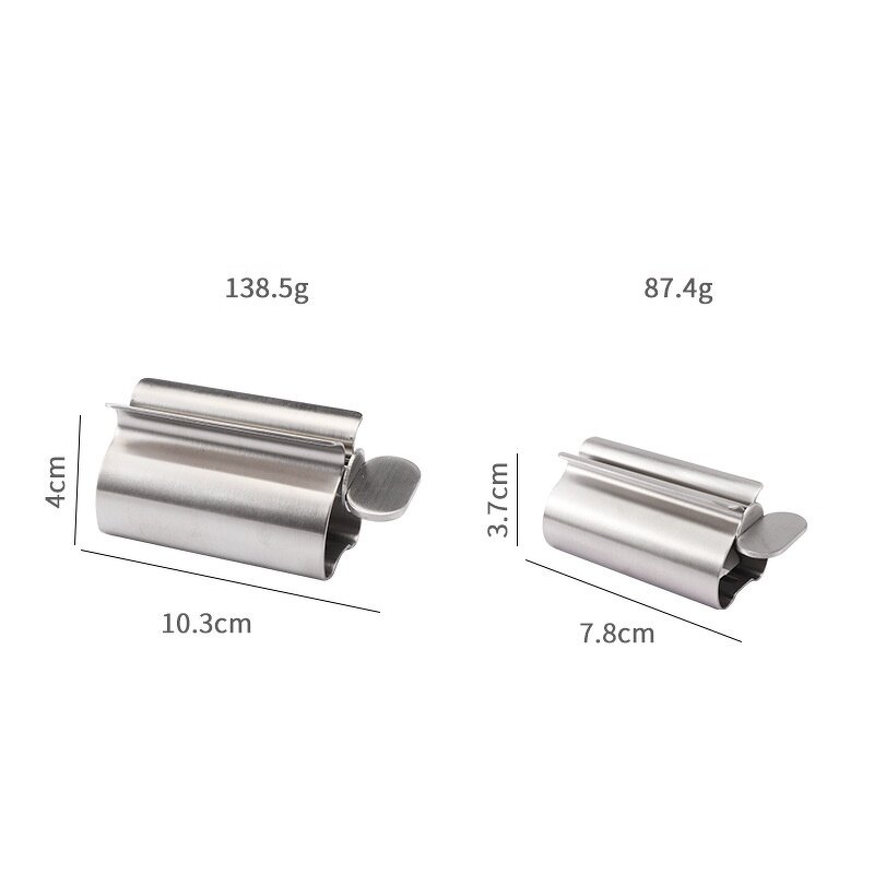 Toothpaste Squeezer Dispenser - Silver Metal Mini Storage Tube Press Bathroom Tool