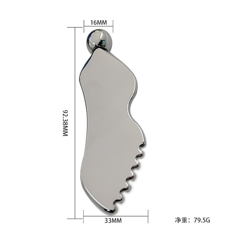 Stainless Steel Gua Sha - Custom Logo 304 Metal with Teeth Ball Scraping Board Facial Massage