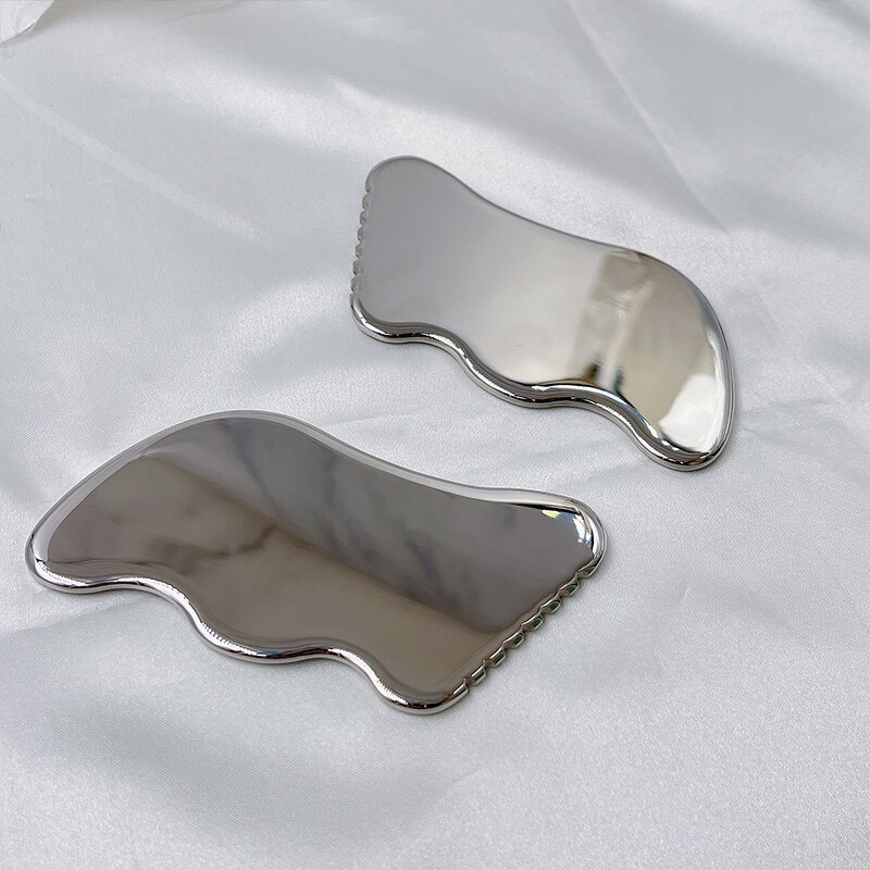 S-Shape Gua Sha Board - Custom Logo Spiky 304 Stainless Steel SPA Facial Scraper Therapy Tool