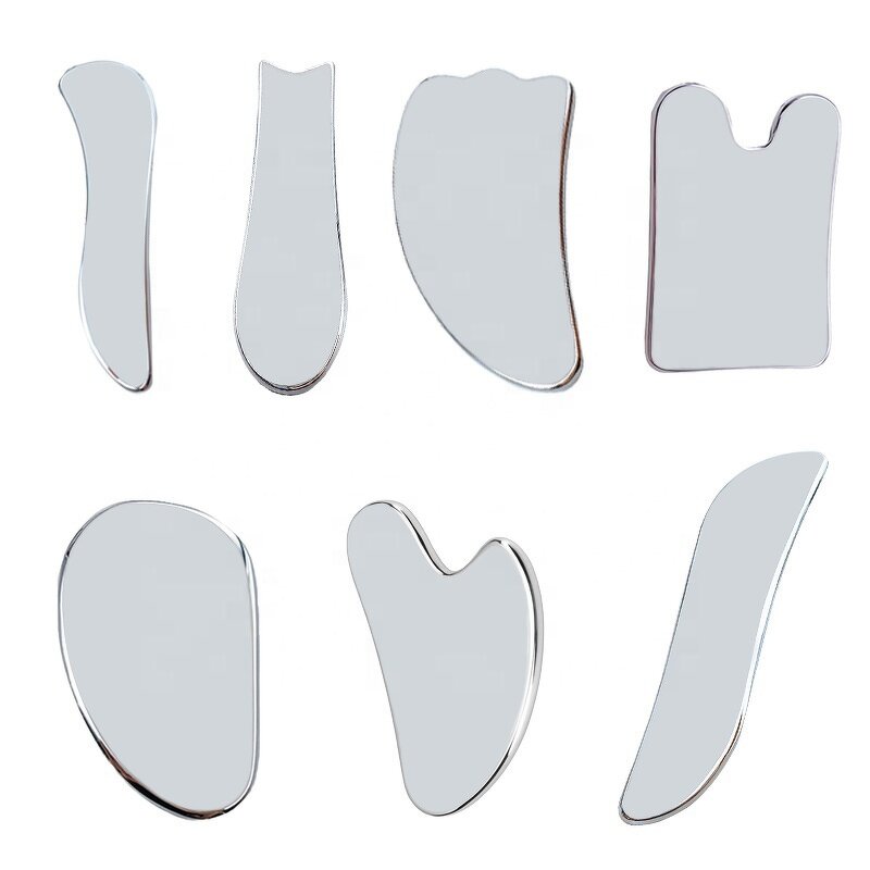 Stainless Steel Gua Sha - Custom Logo Metal Face Neck Body Massage Scraping Board Tool