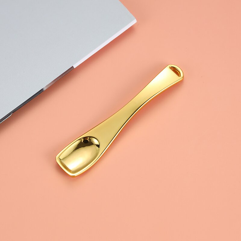 Gold Cream Scoop - Personalized Label 7.2cm Metal Cosmetic Spatula Facial Skincare Spoon