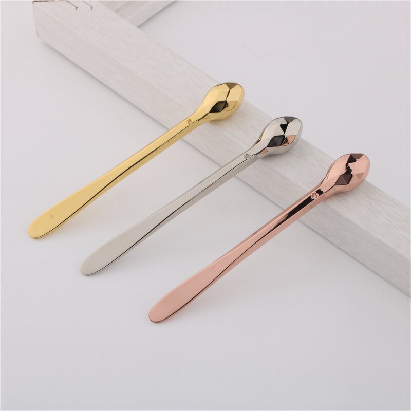 2-in-1 Metal Spatula - OEM Mini Cream Eye Care 3D Diamond Cut Cosmetic Massager Tool